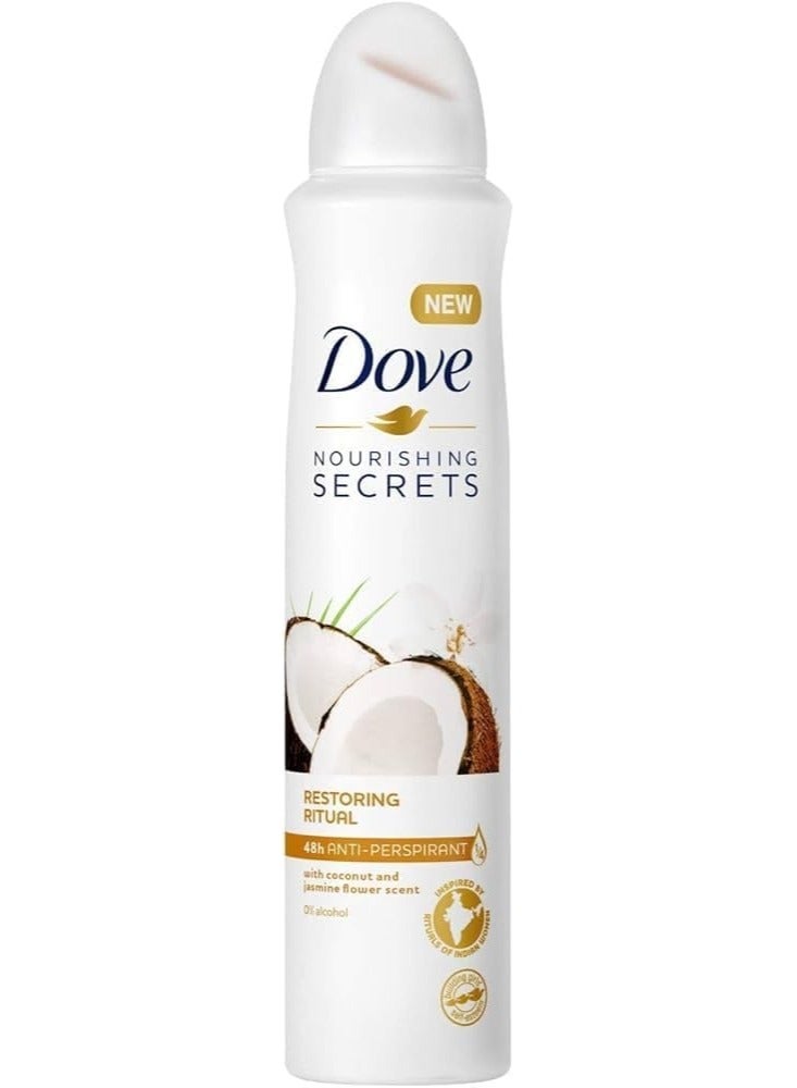 Dove Nourishing Secrets Coconut & Jasmine 3 x 250ml, Anti-Perspirant Spray Deodorant For Women - Image 3
